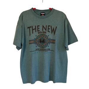Vintage 90s Signal Sport Green Graphic Tee West Virginia USA Made Single Stitch